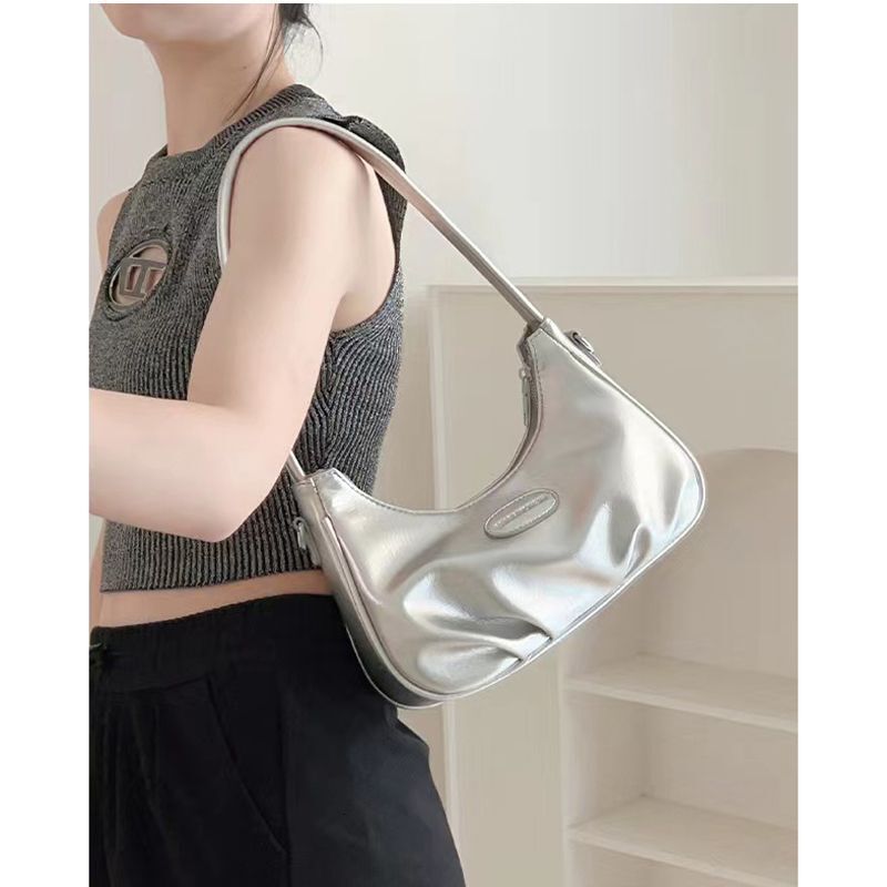 Designer Bag, Niche Texture Silver Women's Bag, 2025 Luxury Bag, New Fashion Handbag, Shoulder Crossbody Bag, Versatile Evening Bag
