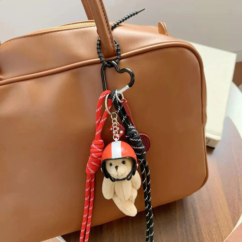 Bag Accessories Rope Hanging Accessories DIY Personalized keychain Cartoon Pattern Helmet Bear Animal Charm Bag 250811