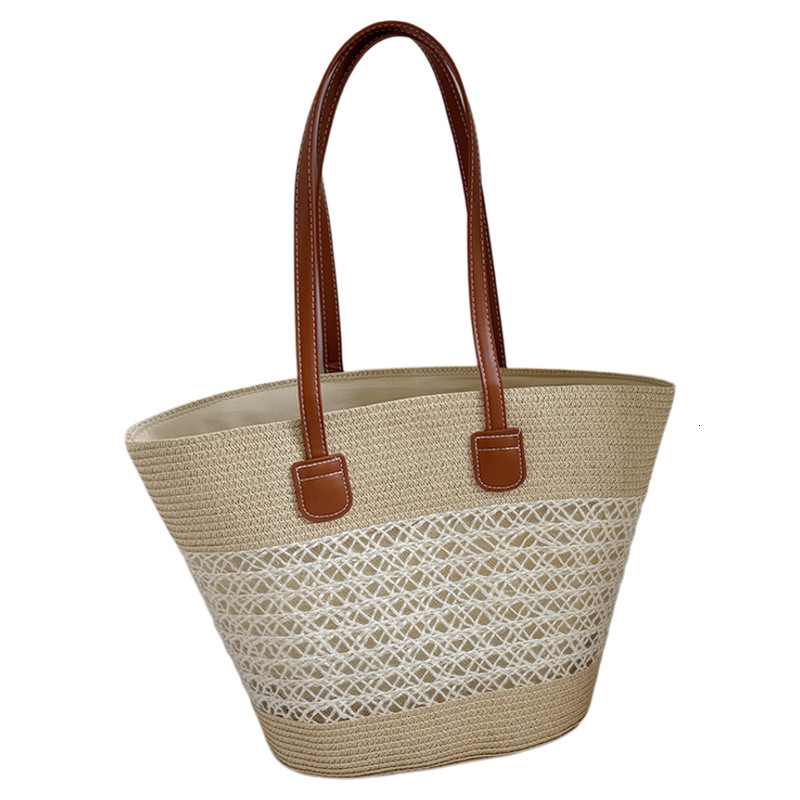 Pastoral Style INS Straw for Women Summer Hollow Design Large Capacity Fashion Versatile Beach French Tote Bag ddmymarket