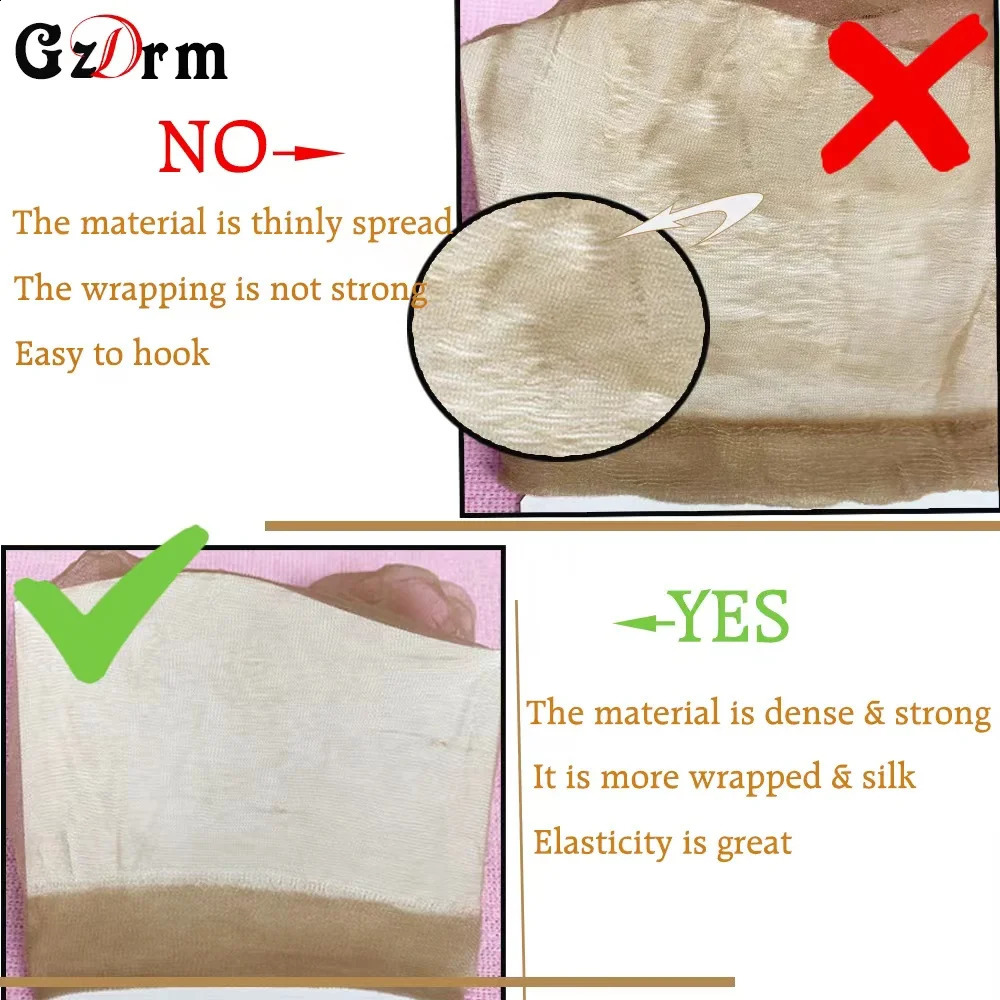 Wholesale HD Wig Caps High Quality Transparent HD Hair Nets Weave Nylon Stretchy Lace Front Wig Cap for Women Men Light Brown 250812