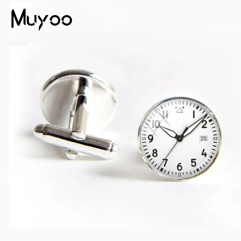 London Cufflinks See Round Dome Steampunk Vintage Jewelry Painting Watch Pattern Cuff Gifts For Men 250812