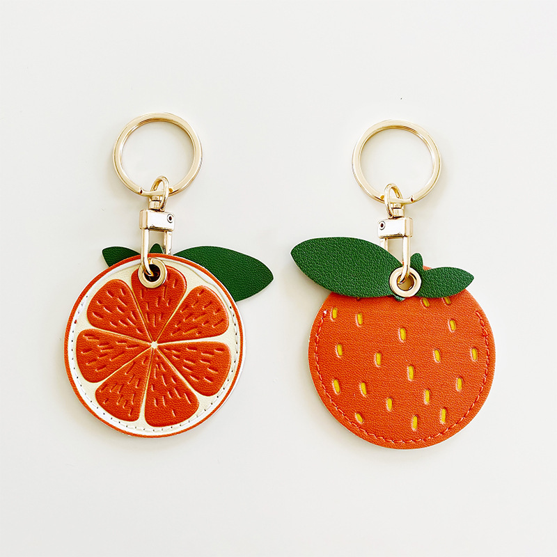 Creative Fruit-Inspired Pu Leather Key Ring Holder - Stylish & Functional