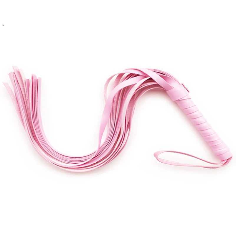50cm Pink Long Tail Whips Delicate Leather Paddle Spank For Couples Sex Toys Adult Games Spanking Slave For Couples W250813