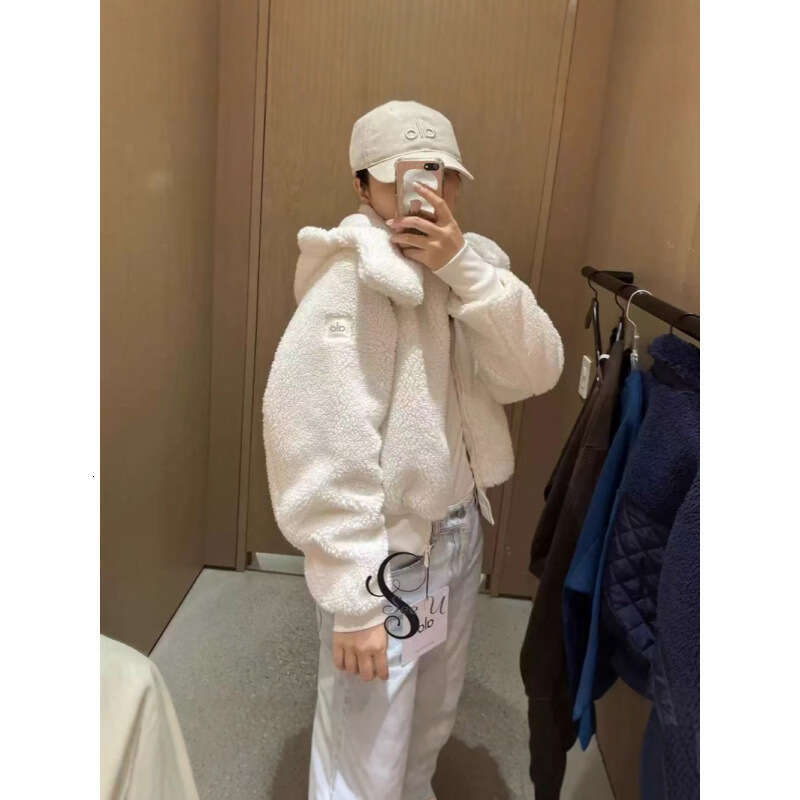 Style Autumn - Winter Cream Puff Lamb Wool Hooded Short Zipper Jacket for Women
