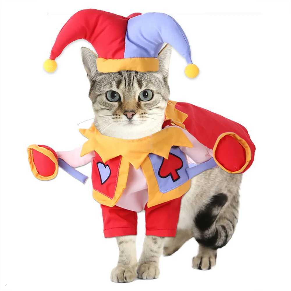 New Clown Joker Dog Cat Costumes Christmas Novelty Pet Halloween Cosplay Apparel Accessories Dress Hoodie for Puppy Dogs XJ250813