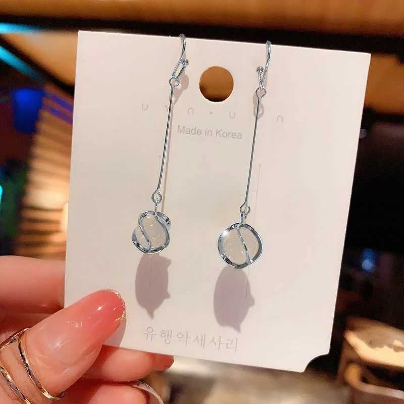 Opal Ball Tassel Long Drop Earrings for Women Pendientes Many Style Simple Ear Jewelry Trend Creative Accessories Y250812