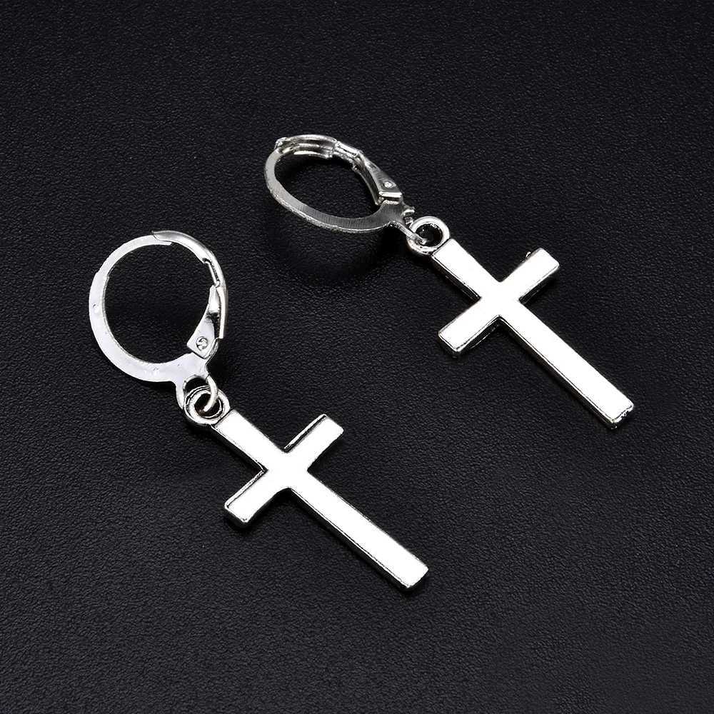 Fashion Men Women Metal Hoop Cross Drop Dangle Ear Studs Earrings Party Punk Earring Jewelry long earrings Y250812