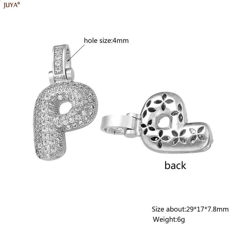 Juya 12 Letters Charms Jewelry Accessories Zirconia Pendants Necklace Bracelet Making Supplies Jewelry for Women Men Materials 250807