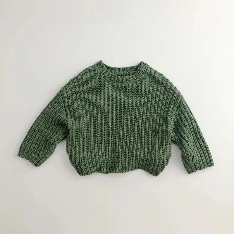 Spring Autumn Kids Sweaters Brief Style Loose Girls Boys Pullover Base Knitwear Children Clothes 250813