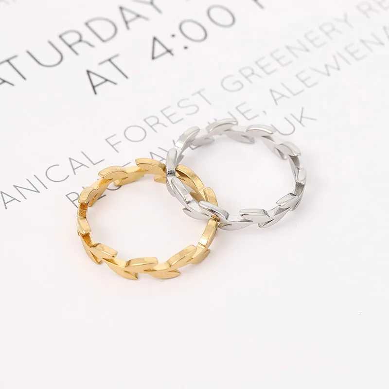 Stainless Steel Fashion Womens Open Enclose Leaf Rings Girls Botanical Women Knuckle Leaves Rings for Wedding Party Ins Jewelry W250812