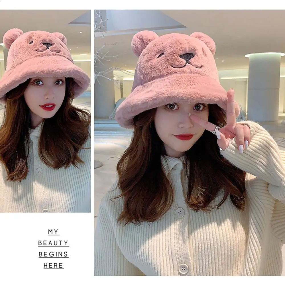 Fashion Warm Thick Basin Hat Soft Plush Fisherman Hat Fur Bucket Hat 250808