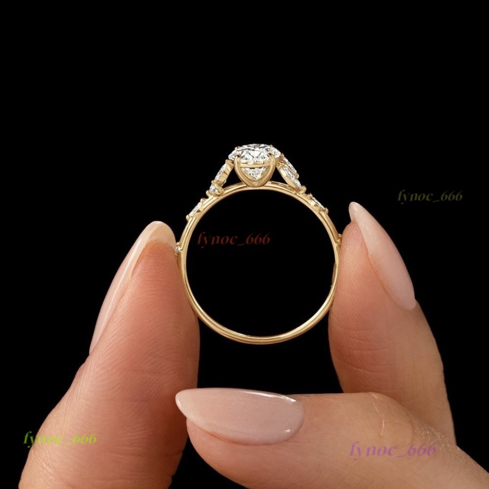 Custom GRA Igi Certified Cvd Lab Grown Created Diamond Solid Gold Oval Cut Engagement Ring 1 2 3 Ct Jewelry for Women