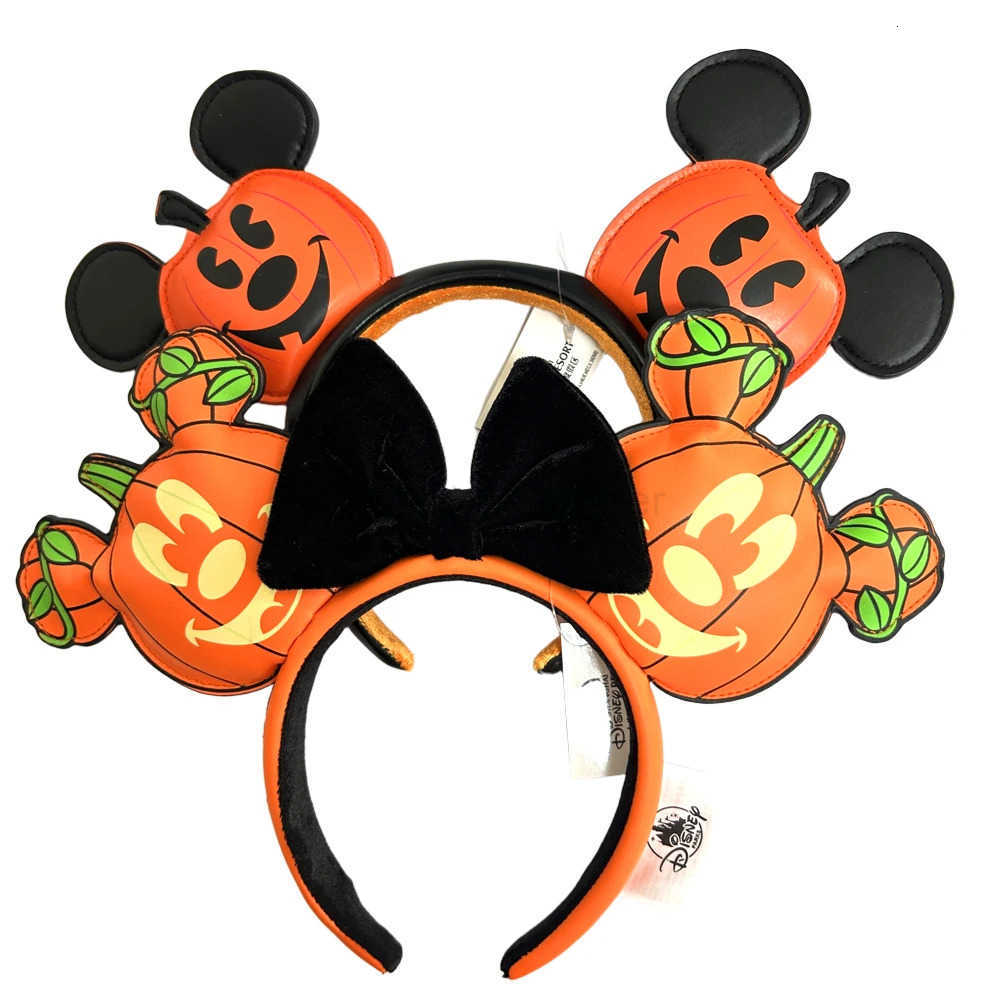 Disney New Disney PU Pumpkin Mickey Mouse Ear Headband COSTUME Halloween Headband Cosplay Plush Gift USA Flag Girls Party Hairband W250813