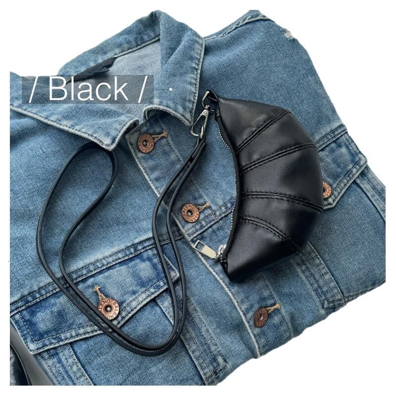 Halter Neck Small Coin Purse Cute Croissant Design Niche Mini Concave Shape Single Shoulder Lipstick Earphone Bag ddmymarket