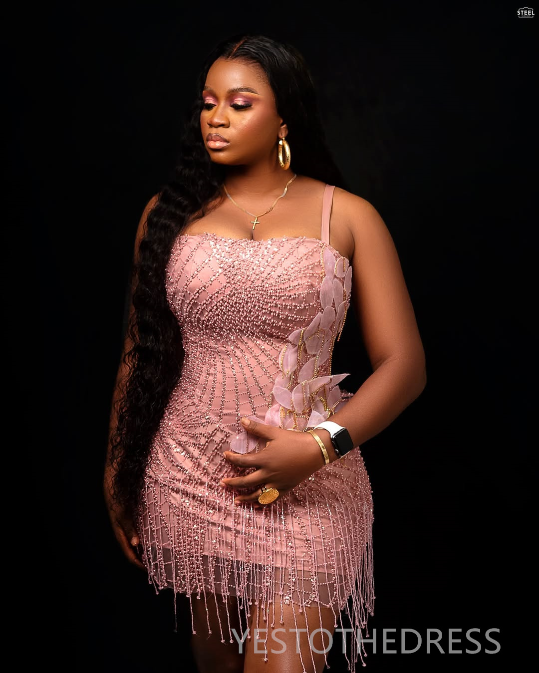 2025 Plus Size Pink Cocktail Dresses For Women Short Mini Dress Spaghetti Straps Tassel Beaded Lace Homecoming Dresses Mini Gown For Nigeria Black Gir