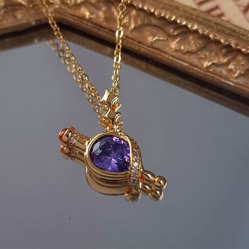 DHcollection Mini Harry Potter Felix Felicis Pendant Necklace, Tiny Zircon Potion Bottle Charm, Cute Wizarding World Jewelry Gift