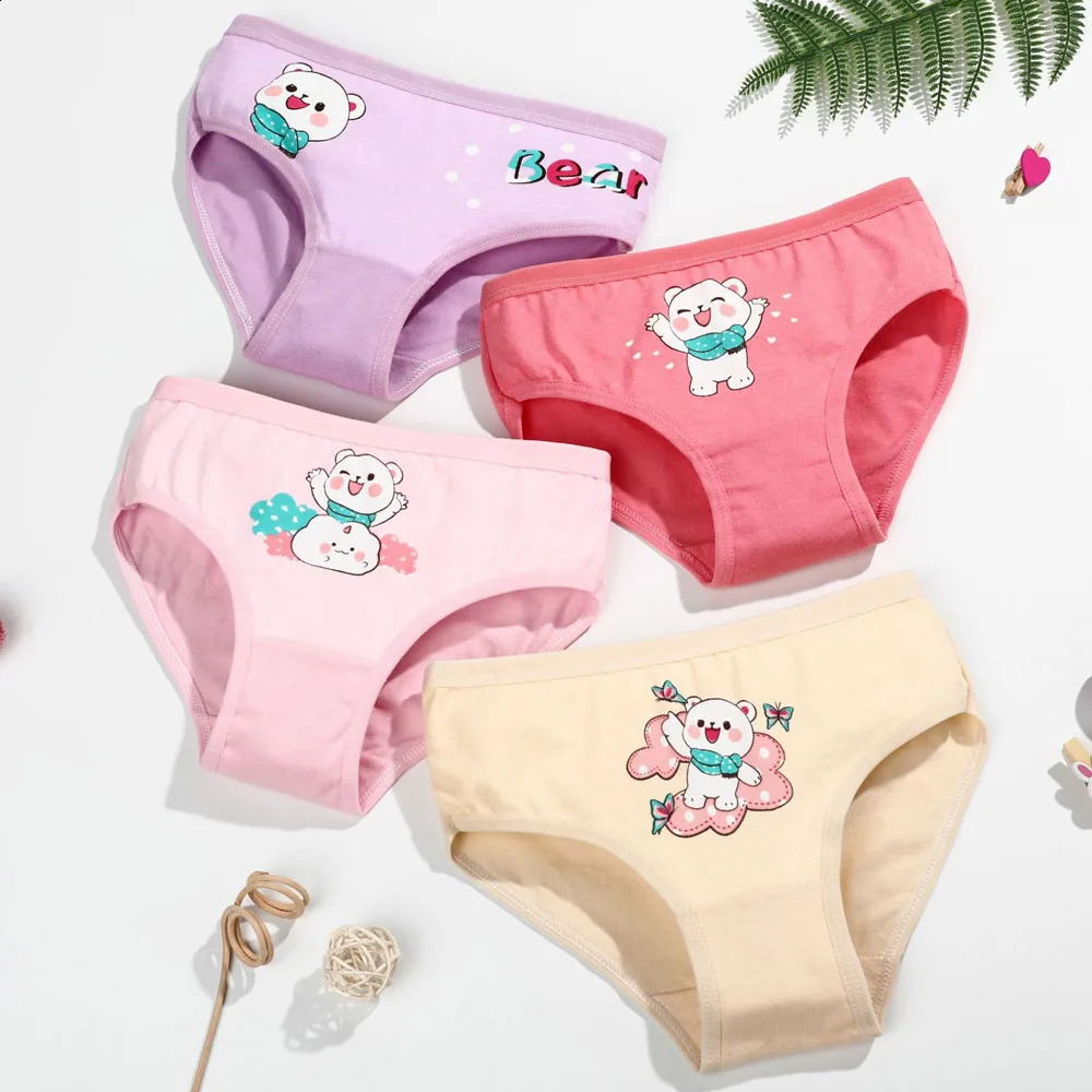 14812 Pcs Children Girls Panties Sets Cotton Pretty Cute Cartoon Unicorn Print Child Underwear for Girl Kid Boxer Breathable 250812