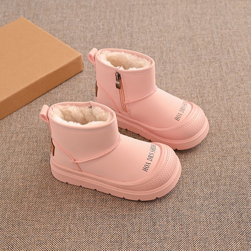 Kids Short Ankle Boots Winter Toddler Snow Boots for Girls Non-slip Thick Plush Fur Rubber Boots Littlesprouts for Boys Warm Sizes US7C-US5Y 000506