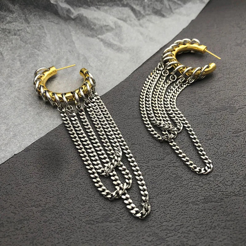 European and American Personality Exaggerated Long Fringe Earrings Suitable for Women To Wear Temperament Accessories 250812