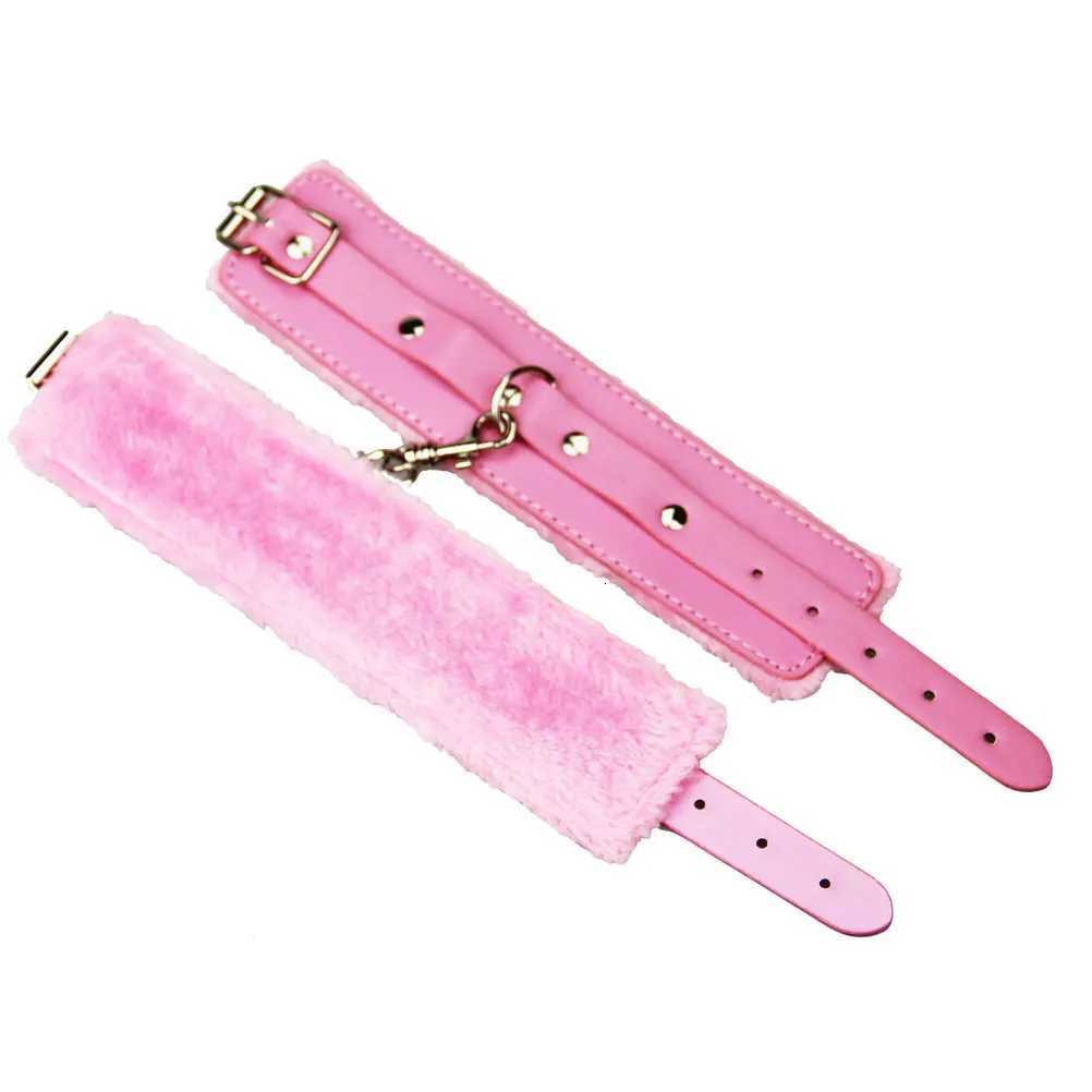Flirt Handcuffs BDSM Steel Chain Bondage Boutique Furry PU Leather Wrist Ankle Restraints for Beginners Sex Toys for Couples XJ250813