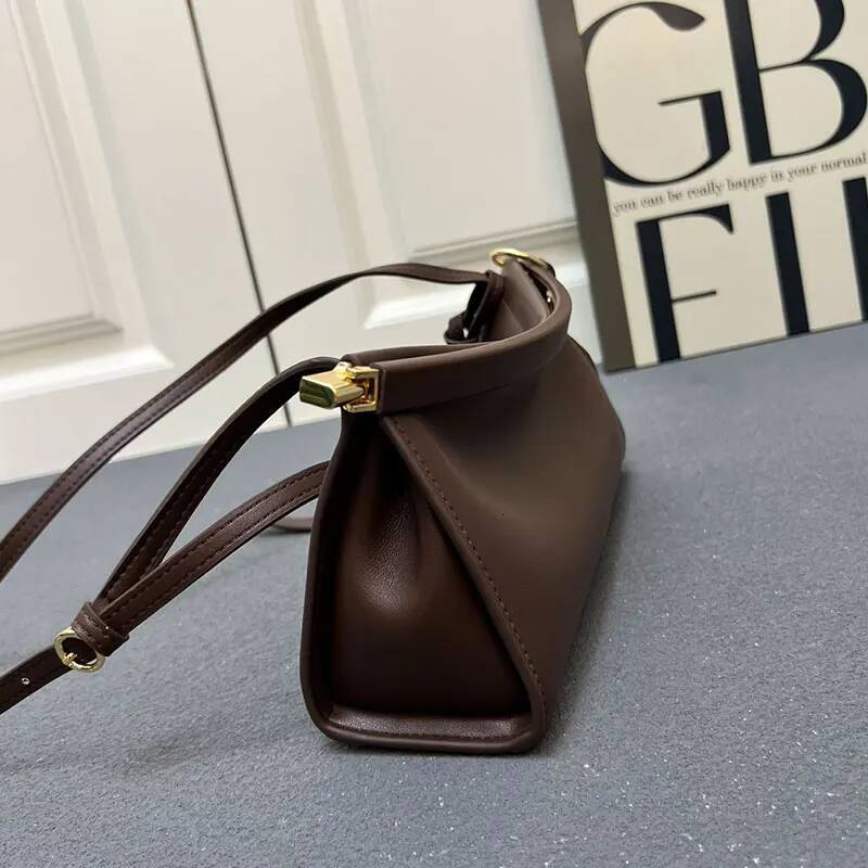 Curved Clip Genuine Leather Design French Fashion Hobo Ladies Purse Shoulder Crossbody Bag Retro Women New high-quality