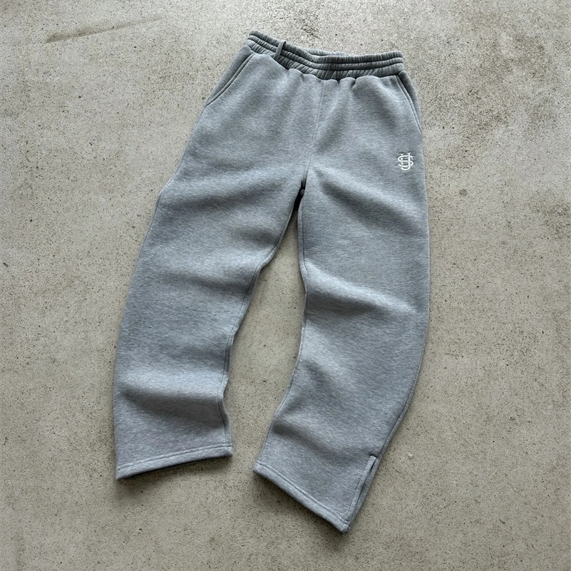 Streetwear Joggers Tracksuit Men Women Y2K Harajuku Letter Graphic Embroidery Oversized Zipper Sweatshirts Gothic Straight Pants 250811