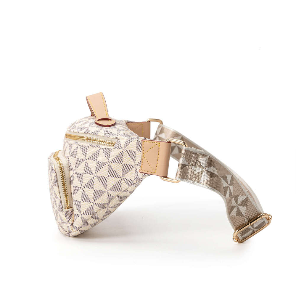 Lacel Urwebin Women's Geometric Triangle Pattern Fanny Pack Large Capacity Multi - Pocket Adjustable Strap Stylish Waist Bag for Daily Travel Spo