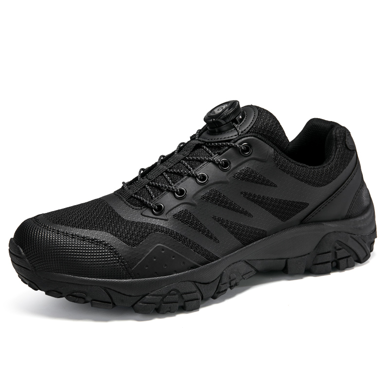 Summer new breathable lightweight black low-top outdoor duty training shoes