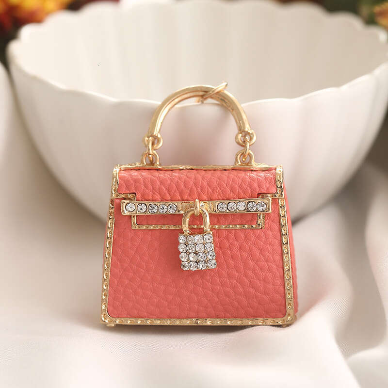 Fashion Hanging Decoration Creative Leather Ins Bag Keychain Metal Car Pendant Small Gift