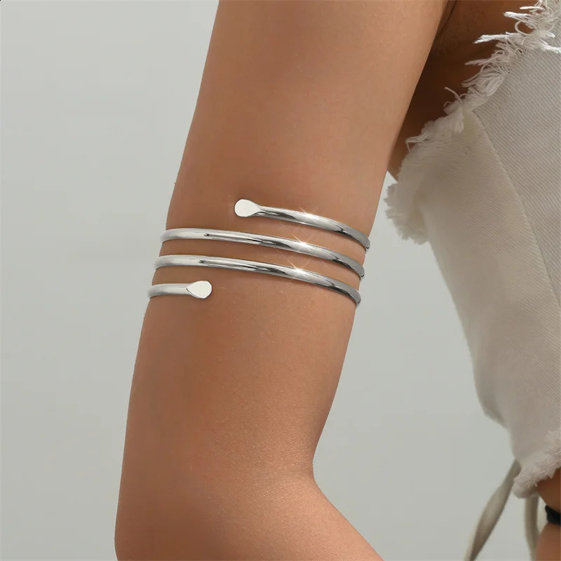 XIALUOKE Simple Metal Lines Multi-layer Winding n Armband Bracelet For Women Europe American Style Personality Jewelry 250812