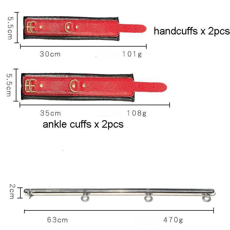 BDSM Bondage Set Stainless Steel Adjustable Telescopic Bar Sex Handcuffs Ankle Cuffs Fetish Restraints Sex Toys For Couples XJ250813