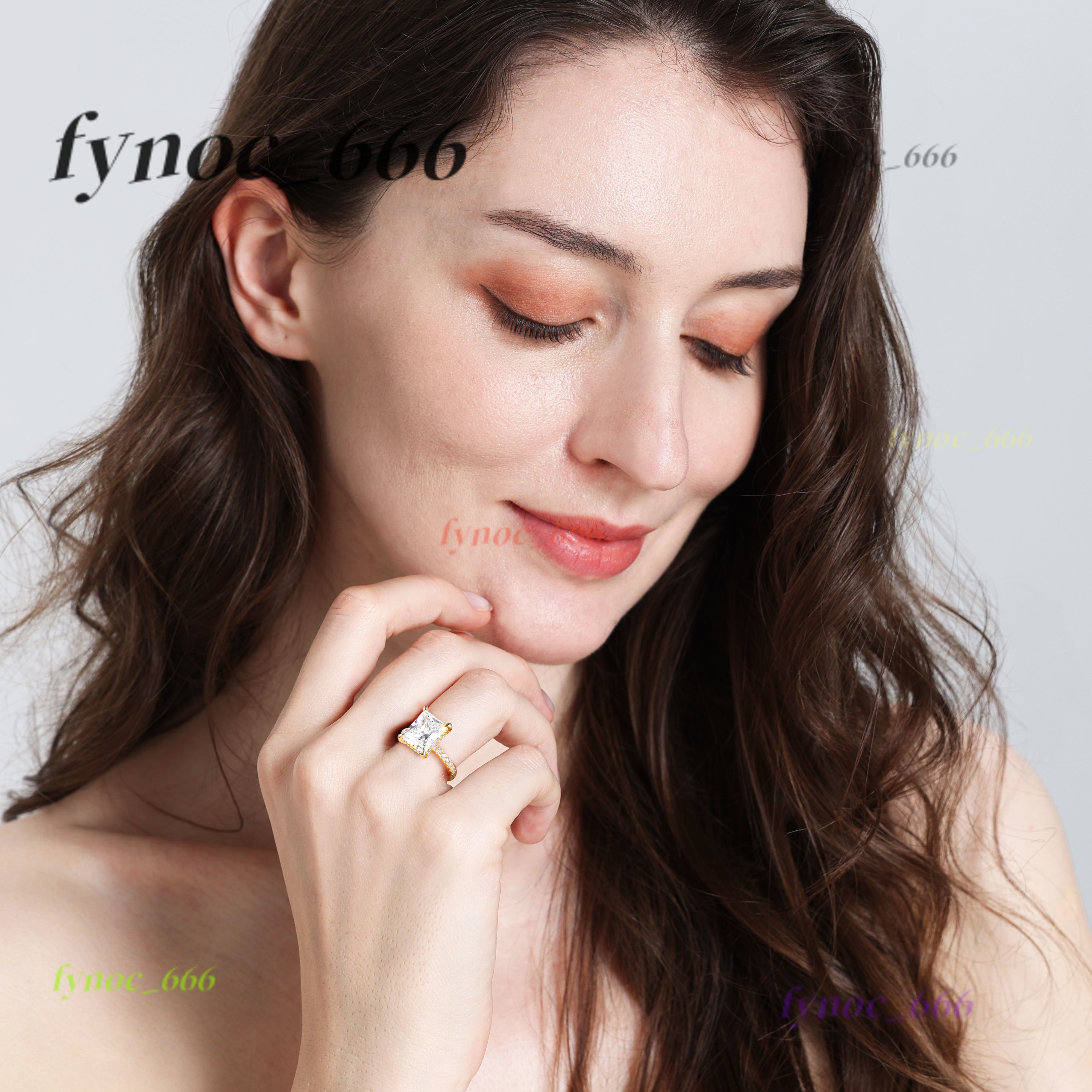 4CT Copper Ring Women Radiant Cut Cubic Moissanite Engagement Wedding Band Moissanite Promise Anniversary Ring