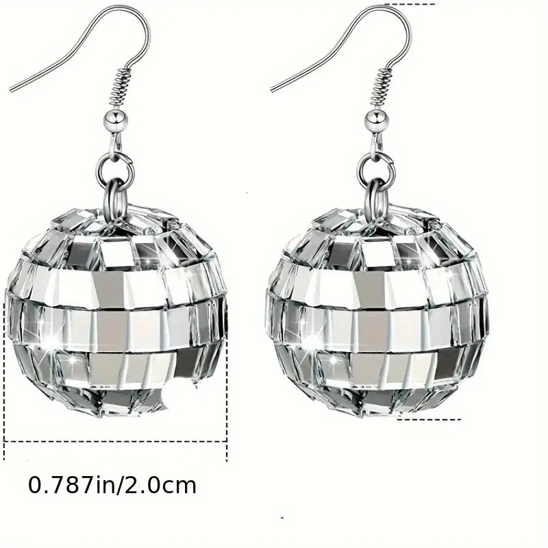 Disco Ball Earrings 20mm 70S Disco Punk Earrings for Women Jewelry Gift for Women Party Jewelry 250812