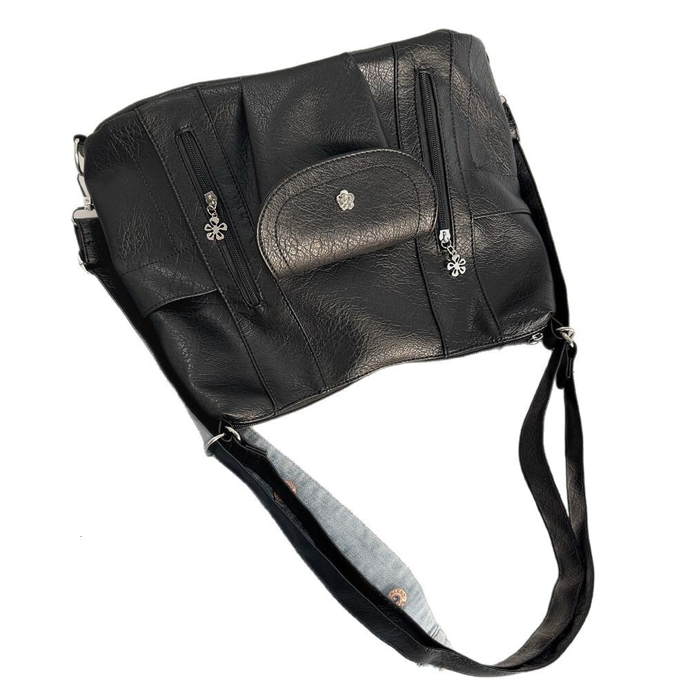 Niche Hot Girl Punk Motorcycle Soft Shoulder Underarm Large Capacity Multifunctional Backpack Fashion Tote Bag ddmymarket