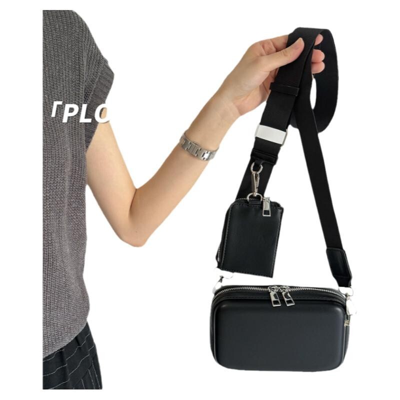 Box Laminated Couple Matching Square Cool Handsome Wide Shoulder Strap Sports Style Men's Bag ddmymarket