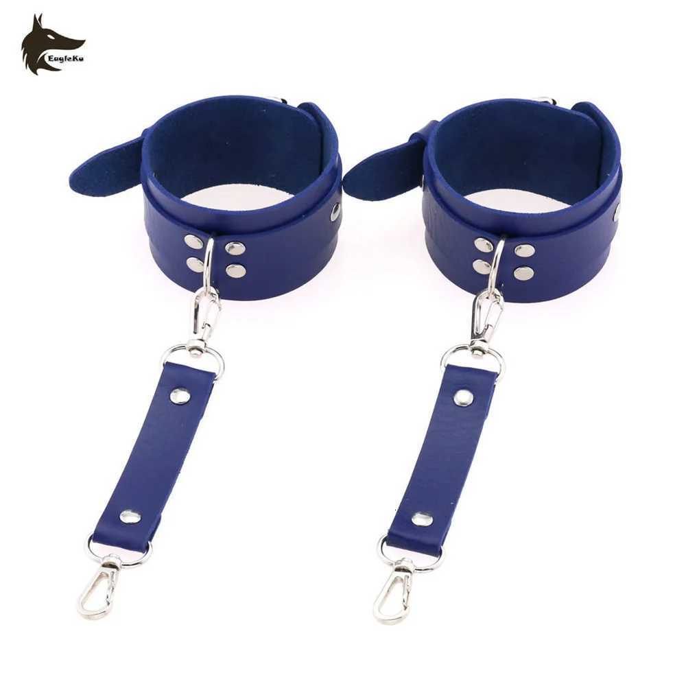 Adult Sex Games Products Punk Gothic Leather Cross Buckle Tied Shackles Sex Products Handcuffs Leg Irons Handcuffs for Sex W250813