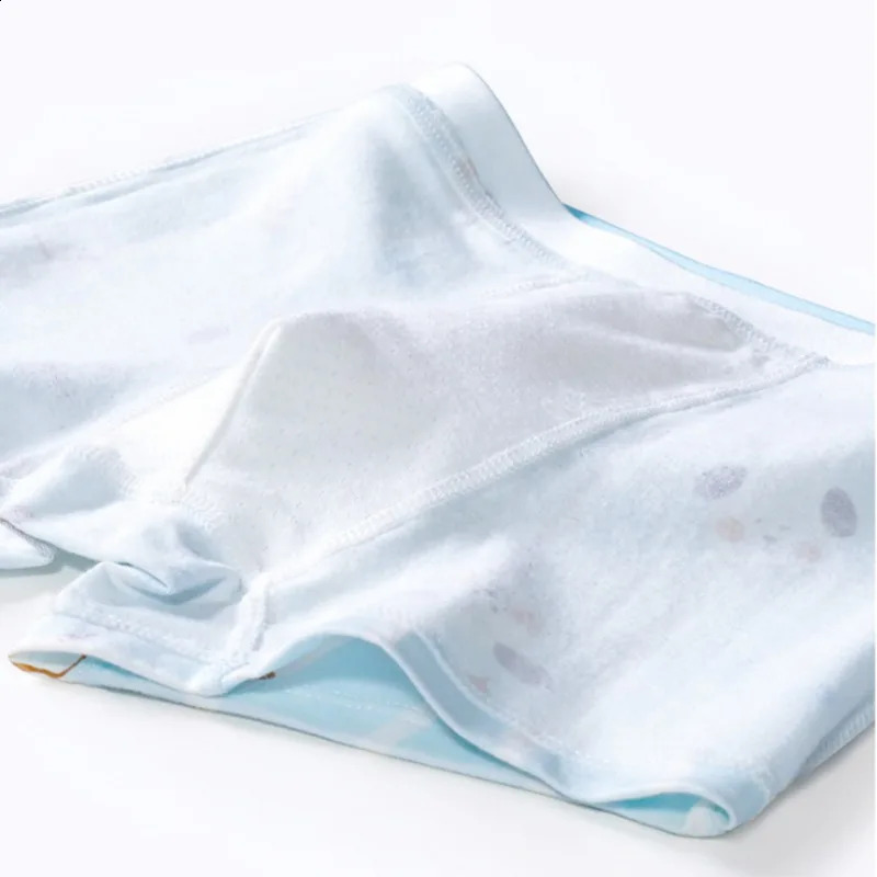 4PCS Kids Cotton Soft Antibacterial Panties for Teens Boy Cute Print Briefs Thin Breathable Underwear 3y Young Children Clothes 250812
