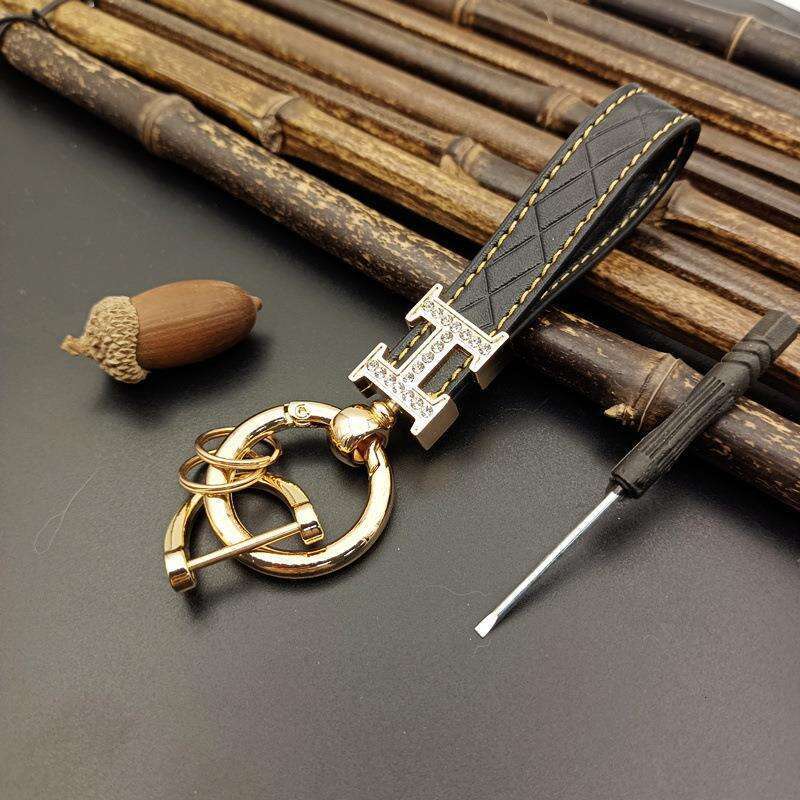 Dia-Encrusted Car Metal Spring Chain Accessories Bag Hardware Keychain Pendant