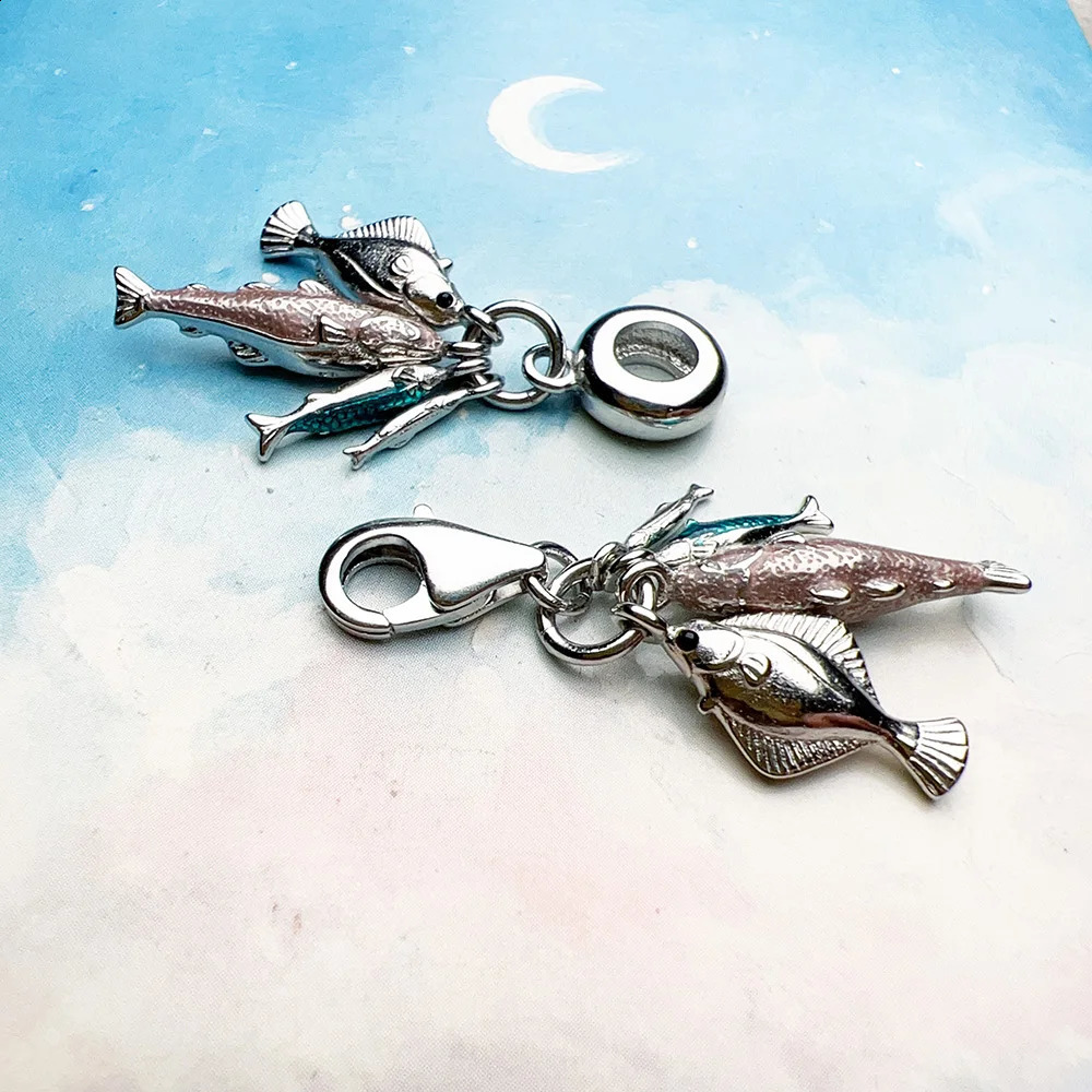 Charm Pendant Fishes Spring Men Women Trendy 925 Sterling Silver Jewelry Accessories Lucky Gift 250807