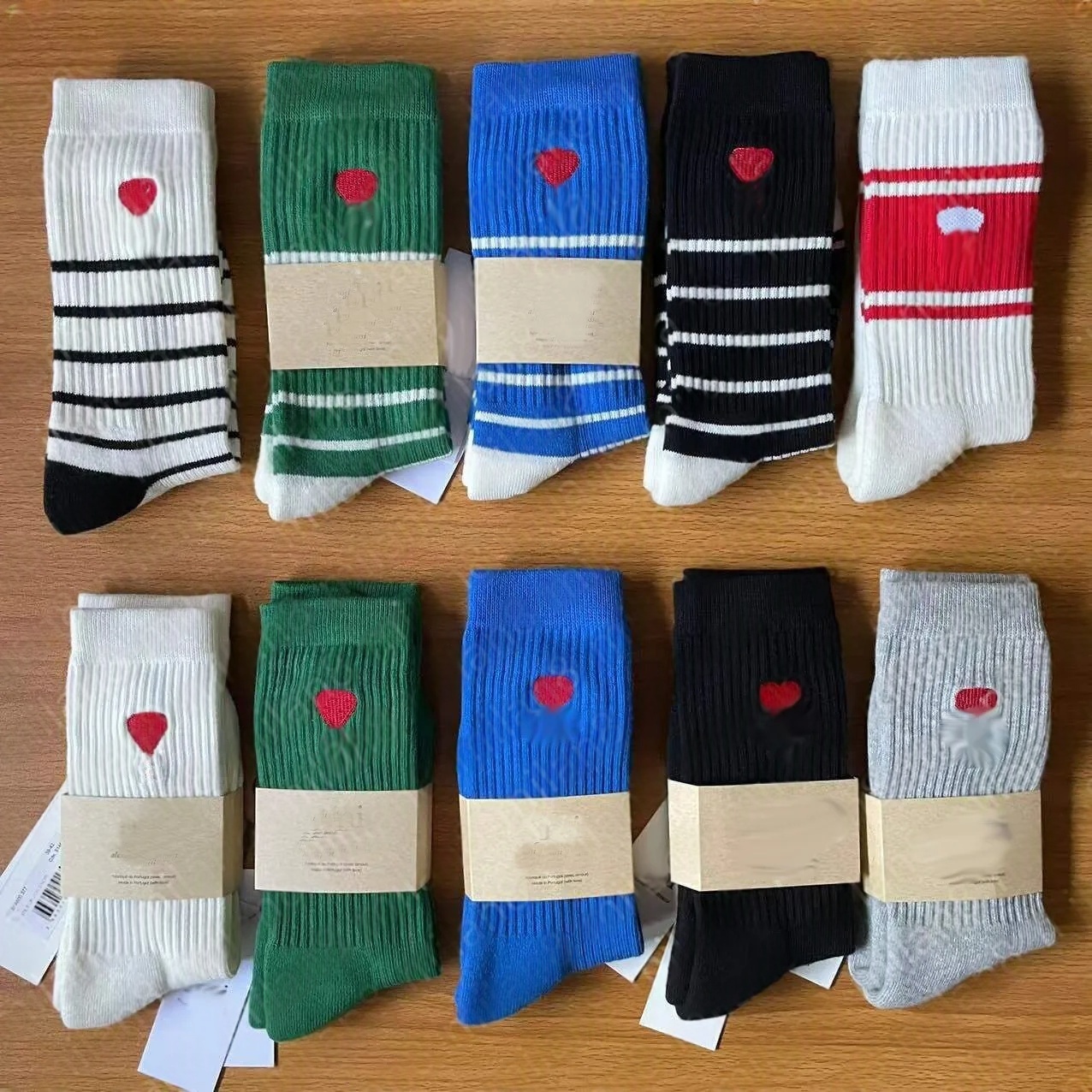 mens classic embroidered high tube paris style cotton autumn and winter towel bottom women socks for men stockings