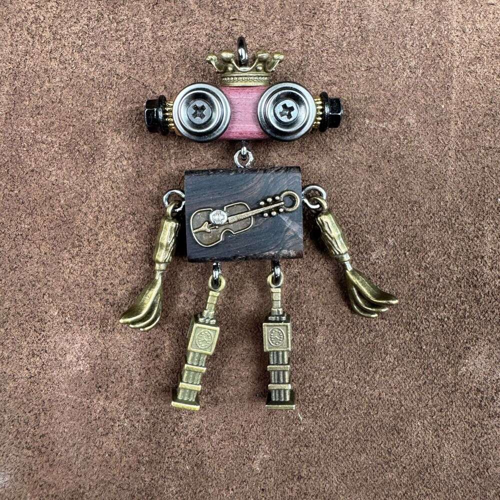 Handmade Punk Robot Hanging Ornament Trendy Play Stall Niche Design Phone Chain Unisex Necklace Pendant