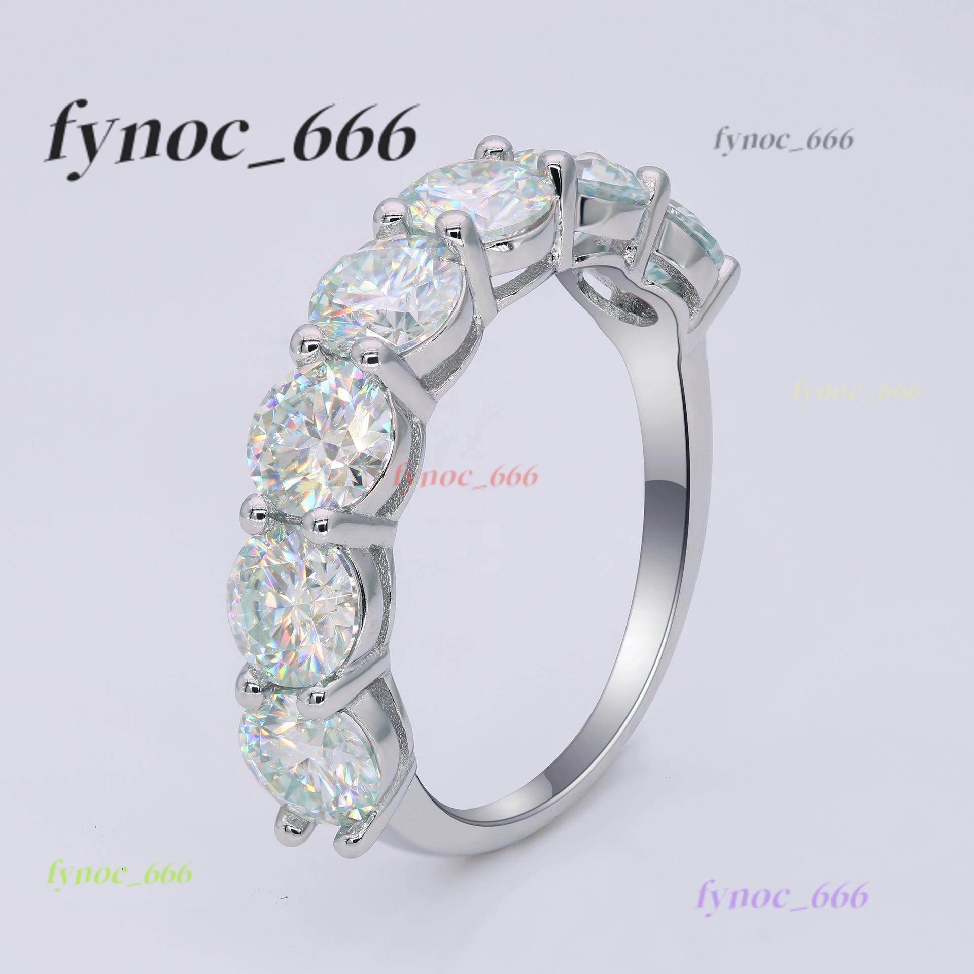 D with GRA Card Round Anniversary Rings 925 Silver Vvs Moissanite Diamond Engagement Ring for Women