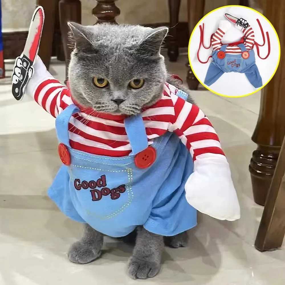 New Novelty Chucky Deadly Pet Dog Costume Funny Scary Props Pet Halloween Cosplay Apparel Accessories Hoodie Dress XJ250813