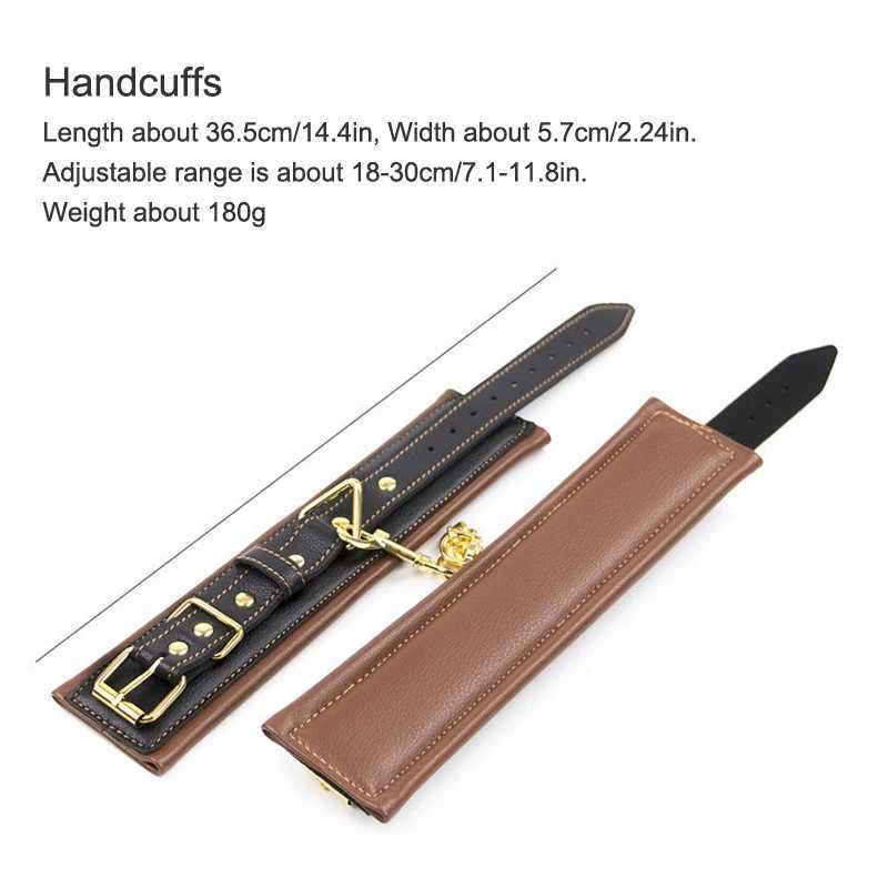 3pcs BDSM Bondage Set Sex Slave Collar BDSM Leather Handcuffs Sexy Ankle Cuffs Sex Bondage Couple Sex Toys for Women XJ250813