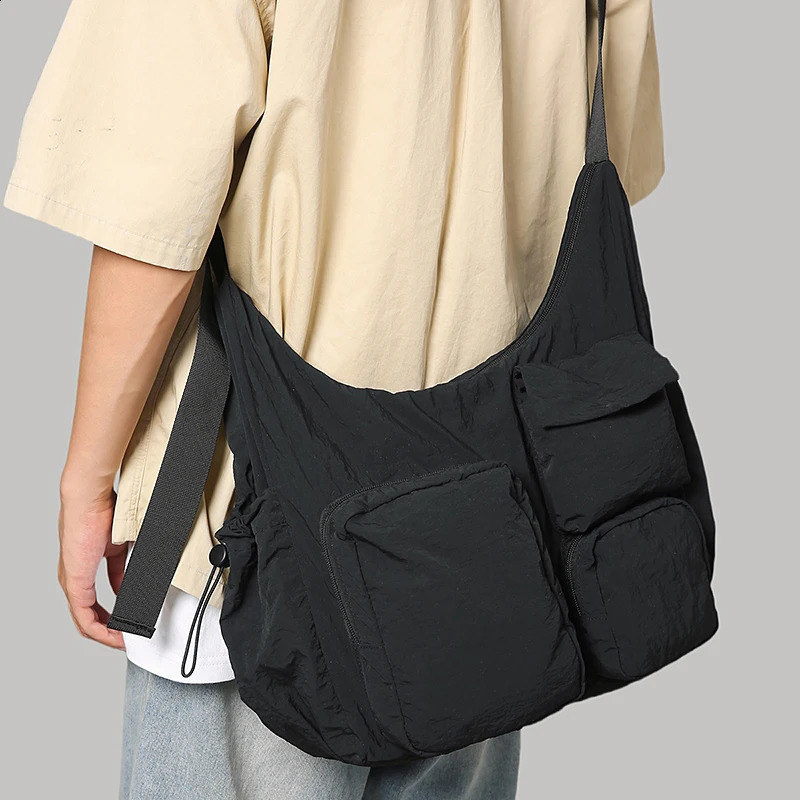 Messenger Bag Canvas Crossbody Bags For Men Women College Hip-pop Satchel Shoulder Bags Large Travel Camping Man Rucksack Bags 250809