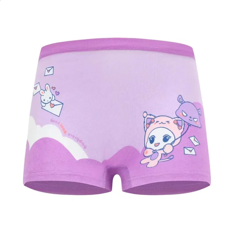 4PcsLot Soft Cotton Children Underwear Cute Cartoon Girls Boxer Briefs Breathable Doublelayer Crotch Age 29 Panties For 250812