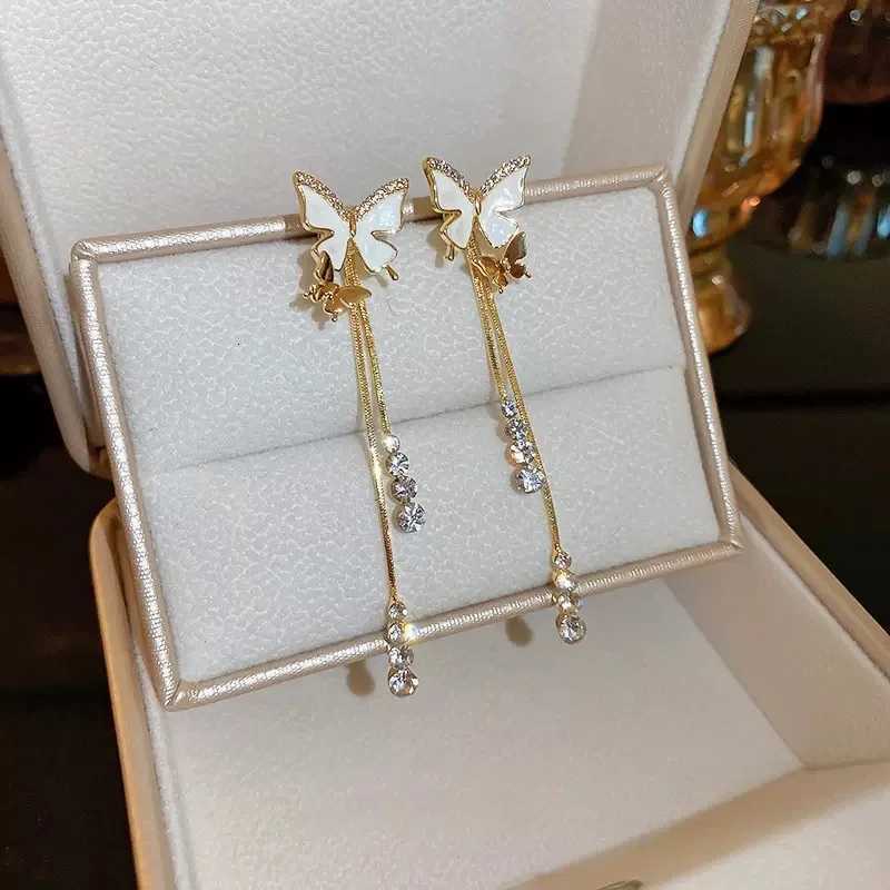 New Fashionable Unique Design Elegant Exquisite Zircon Butterfly Earrings Womens High-end Jewelry Birthday Party Gift Y250812