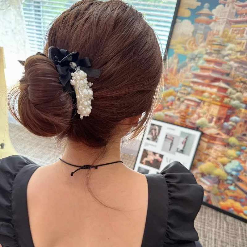 Luxurious Crystal Pearl Hairpin Elegant Temperament Hair Clip 250812