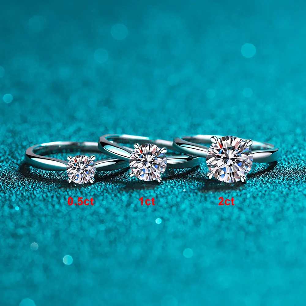 500K Gold D VVS1 Moissanite Rings for Women Men 4 Prong Solitaire Engagement Wedding Diamond Ring with GRA Certified s925 Silver W250812