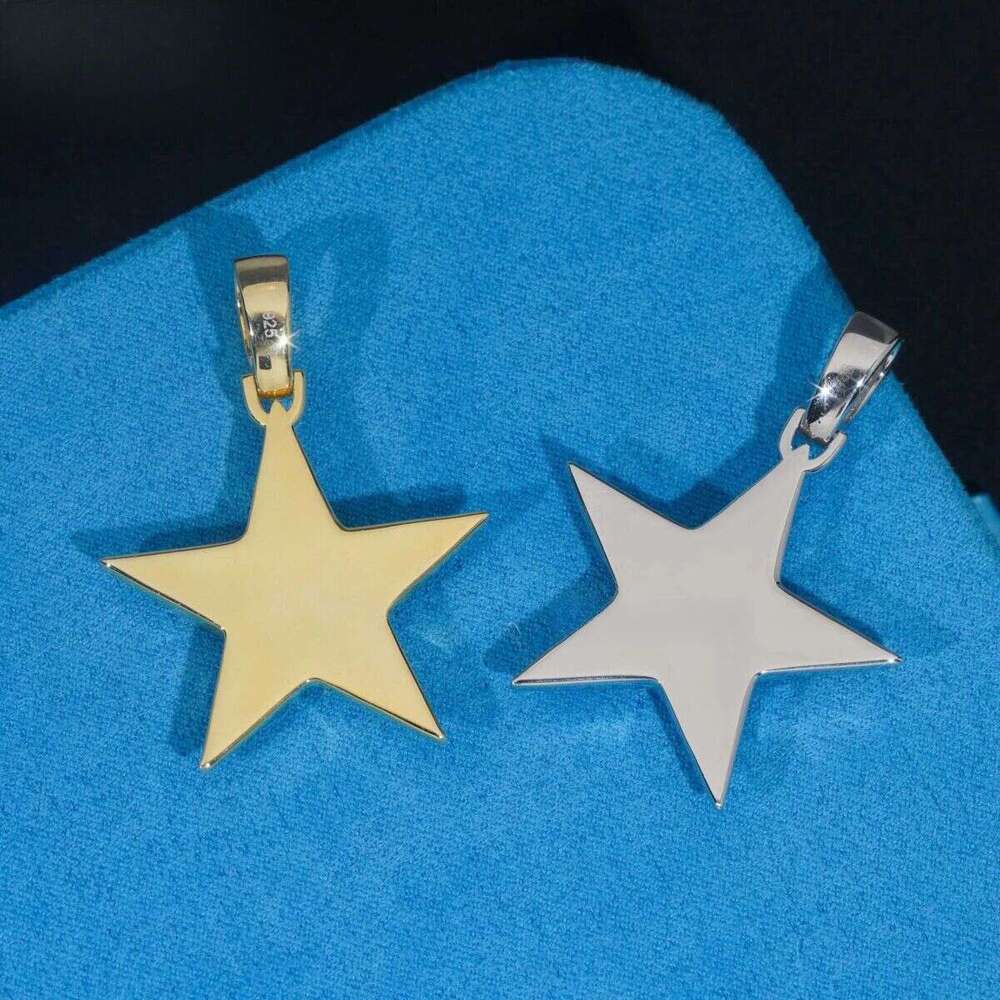Ready To Ship Sterling Sier Star Charm Hip Hop Dia Iced Out VVS Moissanite Pendant